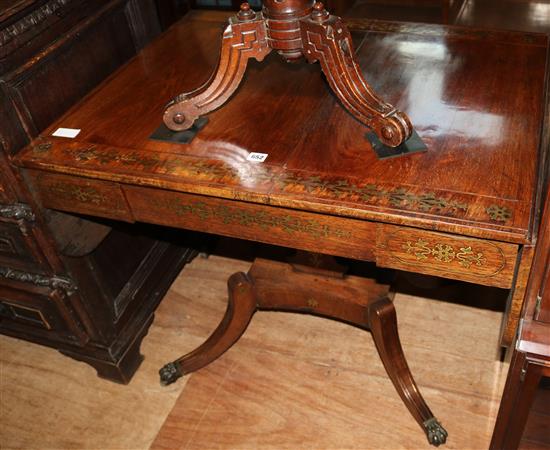 Brass inlaid rosewood sofa table